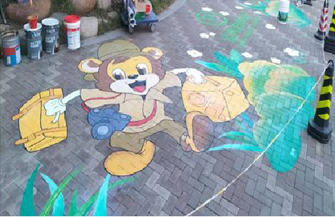 安远夏季画地面彩绘会遇到的问题