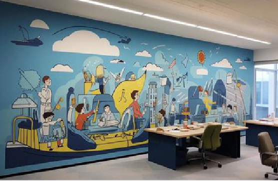 安远办公室墙绘的特点。