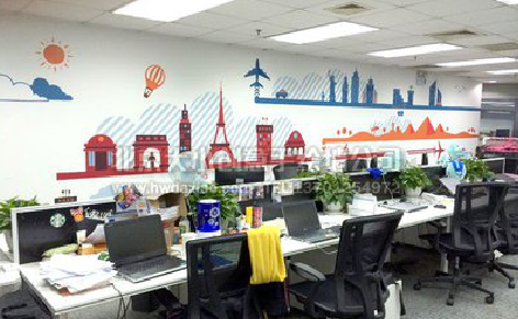 安远教你设计办公室墙绘的方法。
